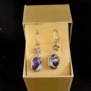 Purple Morado Opal Rhodium Over Silver Earrings